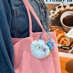 ** Móc khóa quái vật lông Yalove tím/xanh/vàng