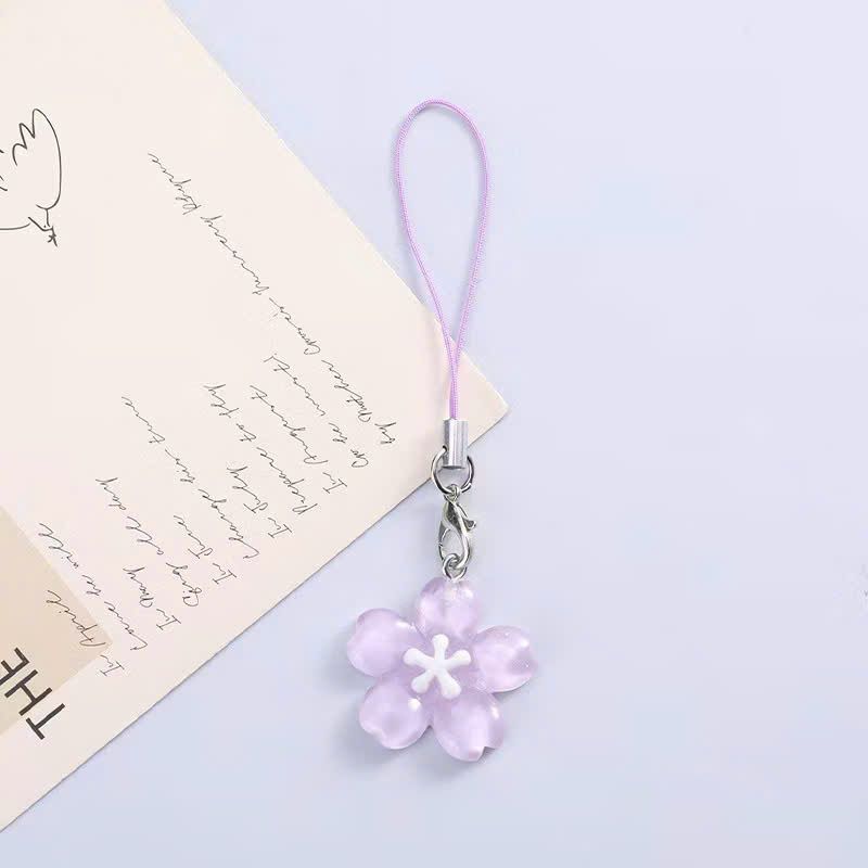 ** Dây đeo điện thoại hoa anh đào hồng/tím/vàng/trắng