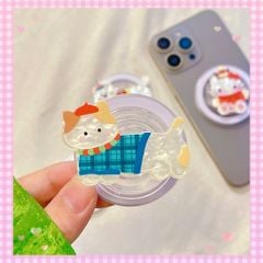 ** Popsocket từ tính mèo Noel xanh/đỏ