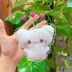 ** Móc khóa bông mèo yêu baby tai hồng/xanh