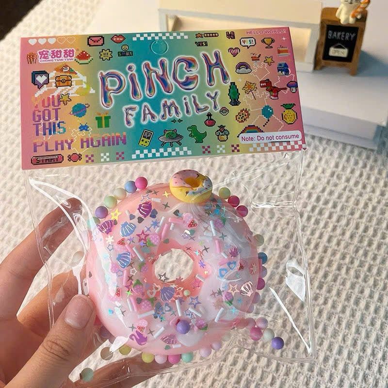 ** Slime bánh donut hạt màu sắc sặc sỡ