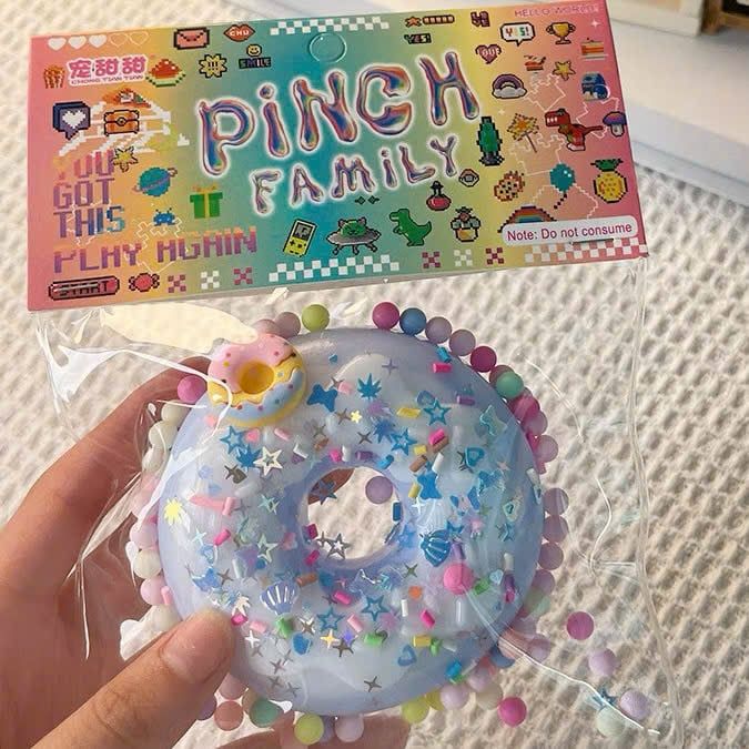 ** Slime bánh donut hạt màu sắc sặc sỡ