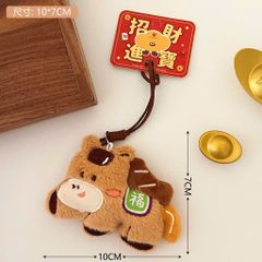 ** Móc khóa bông ngựa chân ngắn hồng/nâu