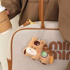 ** Móc khóa bông ngựa chân ngắn hồng/nâu