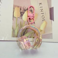 ** Móc khóa tai nghe thạch trong hồng/xanh/trong