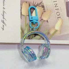 ** Móc khóa tai nghe thạch trong hồng/xanh/trong