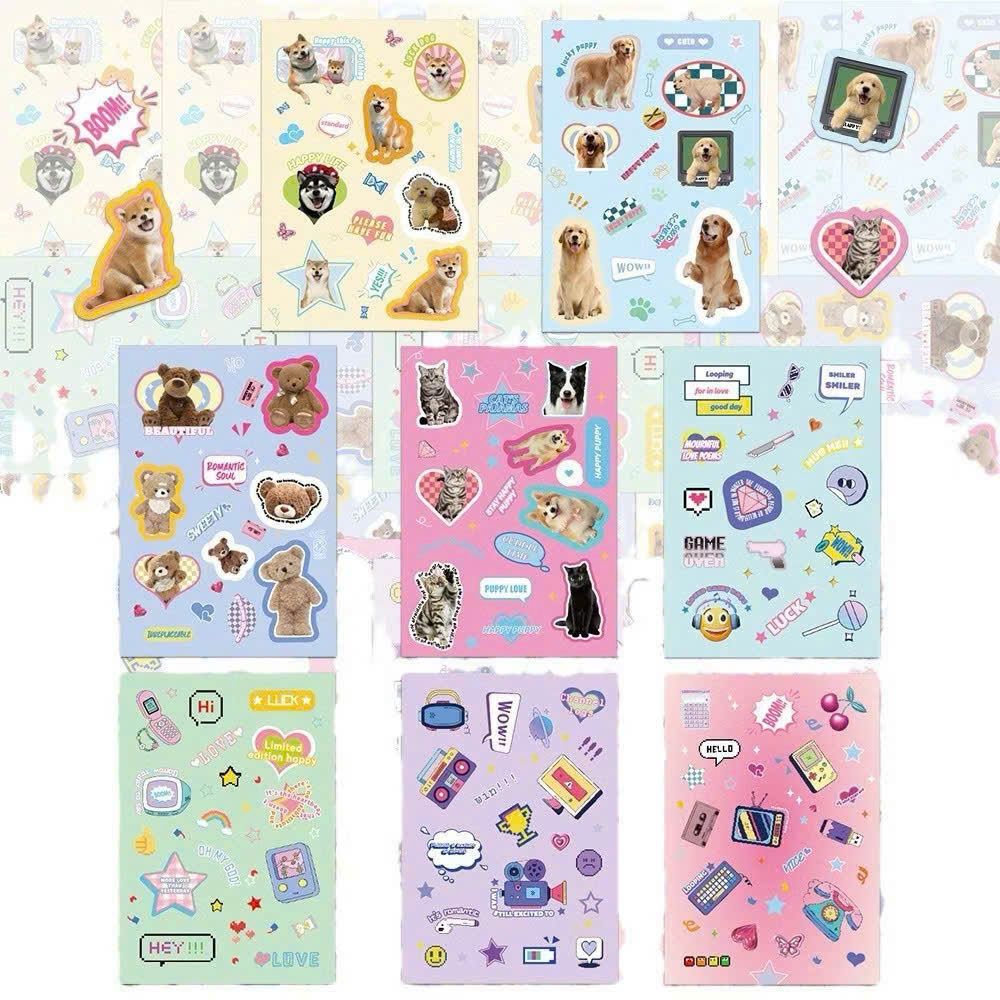 ** Set 8 sticker động vật và chi tiết mini