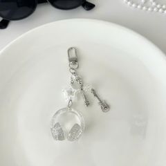 ** Móc khóa Headphone kim tuyến chủ đề âm nhạc