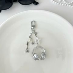 ** Móc khóa Headphone kim tuyến chủ đề âm nhạc