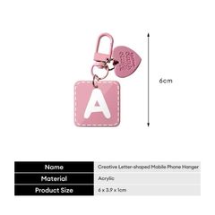 ** Móc khóa mica chữ hồng