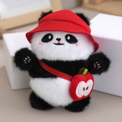 ** Móc khóa bông gấu trúc đội nón đeo túi