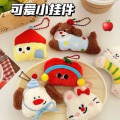 ** Móc khóa bông Cún/Mèo/Táo Have a nice day