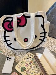 ** Túi đeo vai trắng đầu Kitty lớn