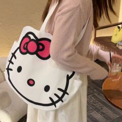 ** Túi đeo vai trắng đầu Kitty lớn