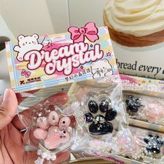 ** Slime 2 chân mèo thạch trong hồng/đen