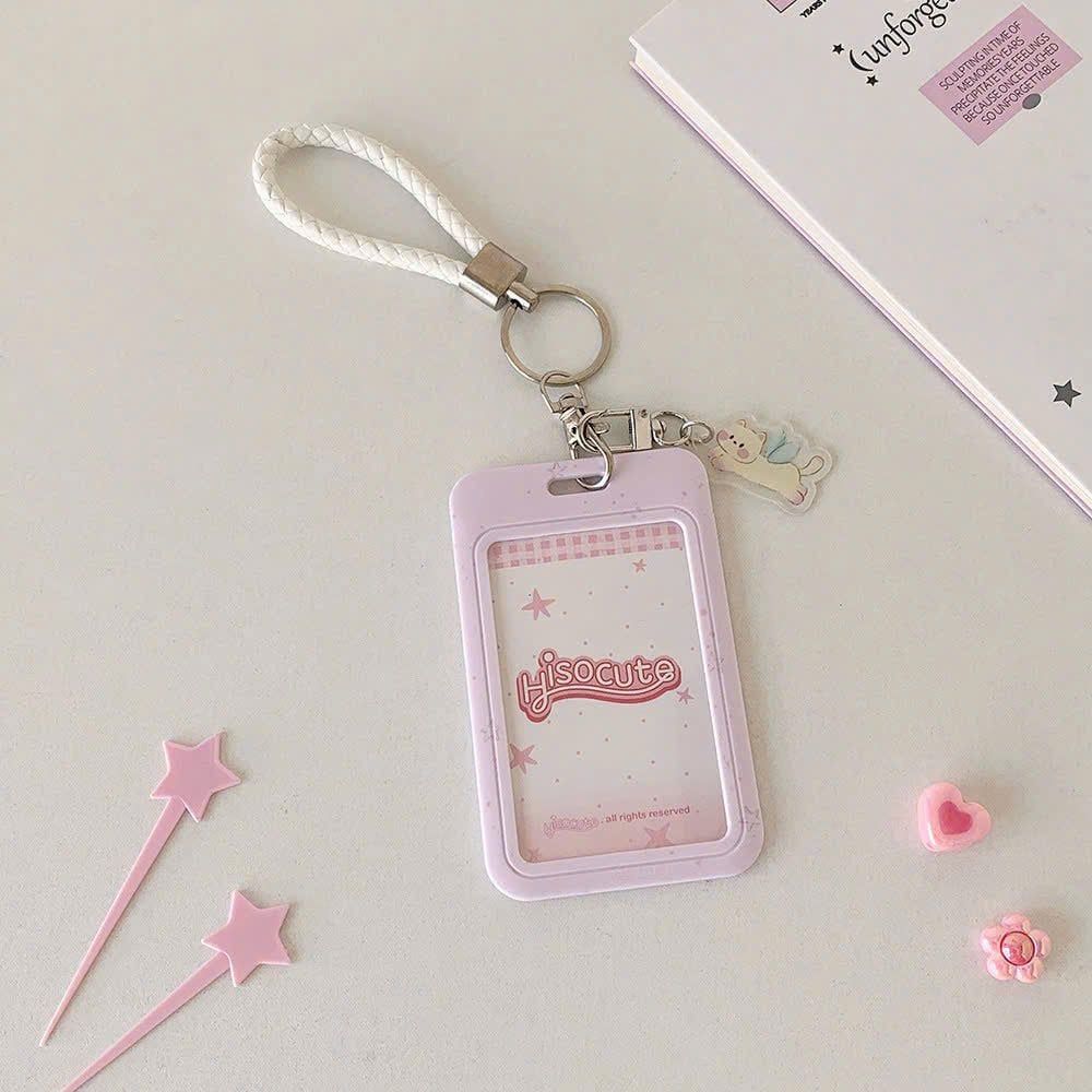 ** Móc treo/thẻ bảng tên Hisocute hồng