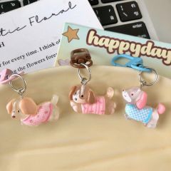 ** Móc khóa mini thạch cún lạp xưởng mặc áo