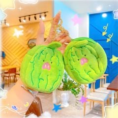 ** Móc khóa ví dưa hấu mặt heo