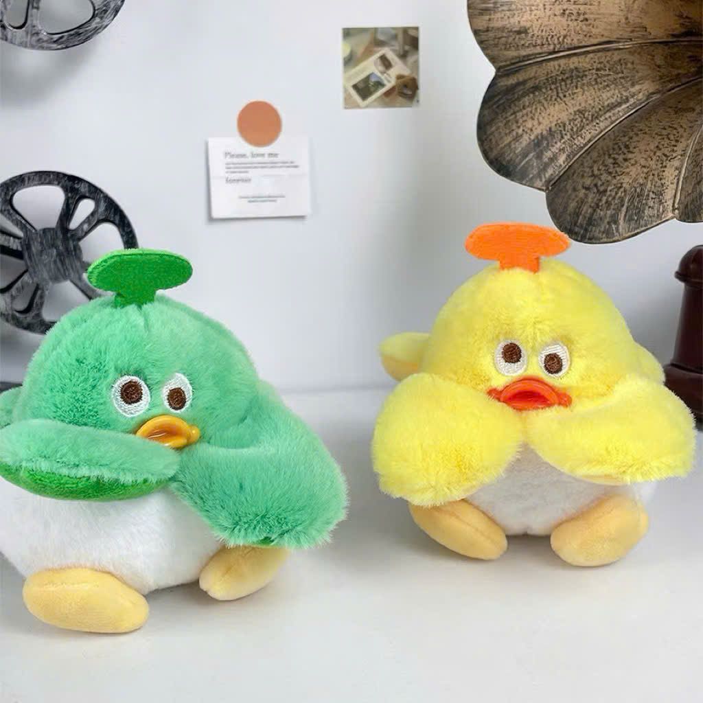 ** Móc khóa bông vịt vàng/xanh