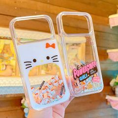 ** Ốp IP 17 Pro Max lưng nhũ nước kim tuyến kèm charm