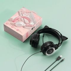 ** Headphone dây G35 tai mèo có Led