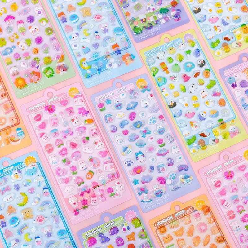 ** Sticker nổi nhiều chủ đề BonBon Drop