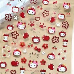** Sticker nổi nhiều thú/Kitty đỏ/xanh (19k/tờ)