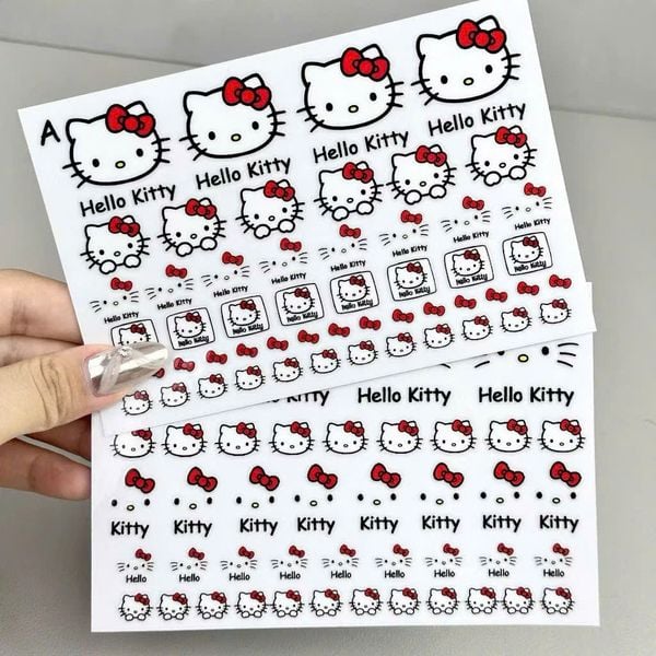** Sticker Kitty nơ đỏ 3 phiên bản