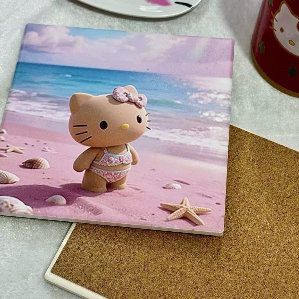 ** Set 54 sticker vuông Kitty du lịch