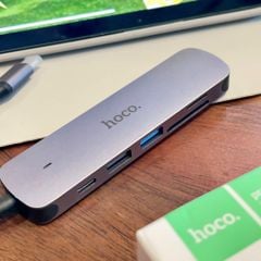 Hub Type C sang Hdmi + 2U + SD/TF + PD Hoco HB28