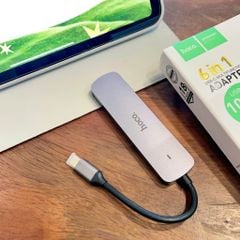 Hub Type C sang Hdmi + 2U + SD/TF + PD Hoco HB28