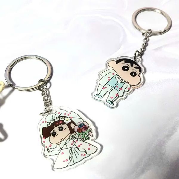 ** Móc khóa mica đôi Shin cô dâu chú rể