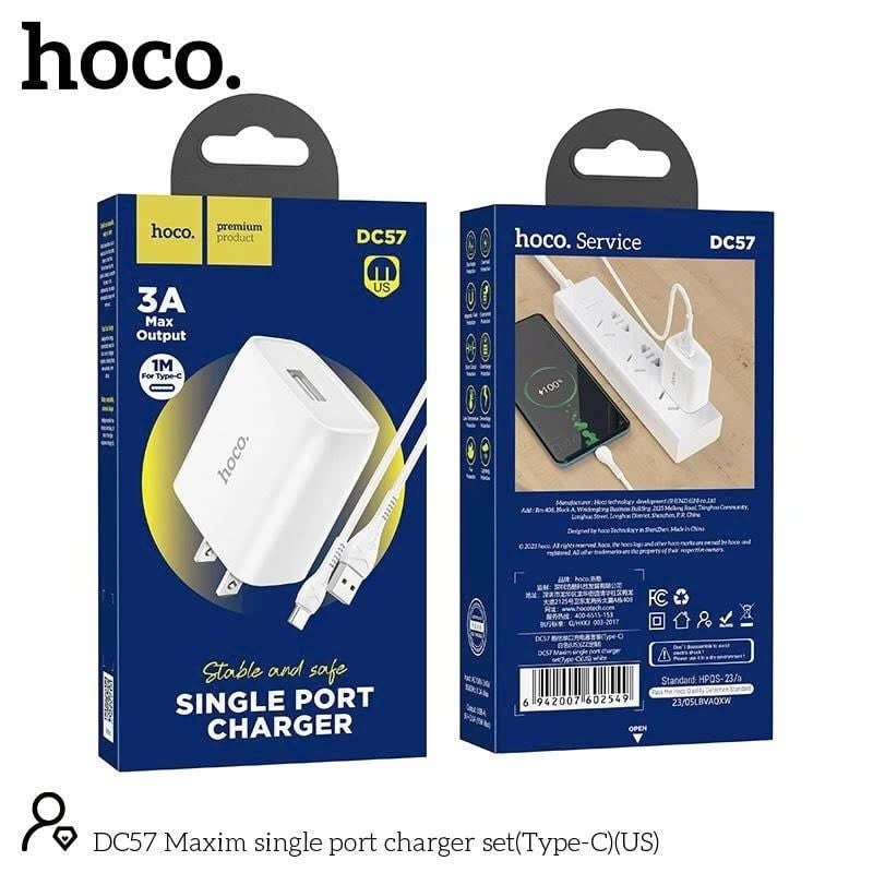 Bộ sạc Type C Hoco DC57 3A