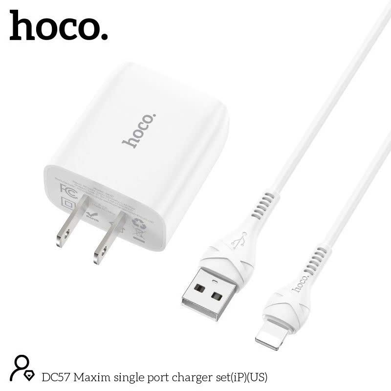 Bộ sạc Lightning Hoco DC57 3A