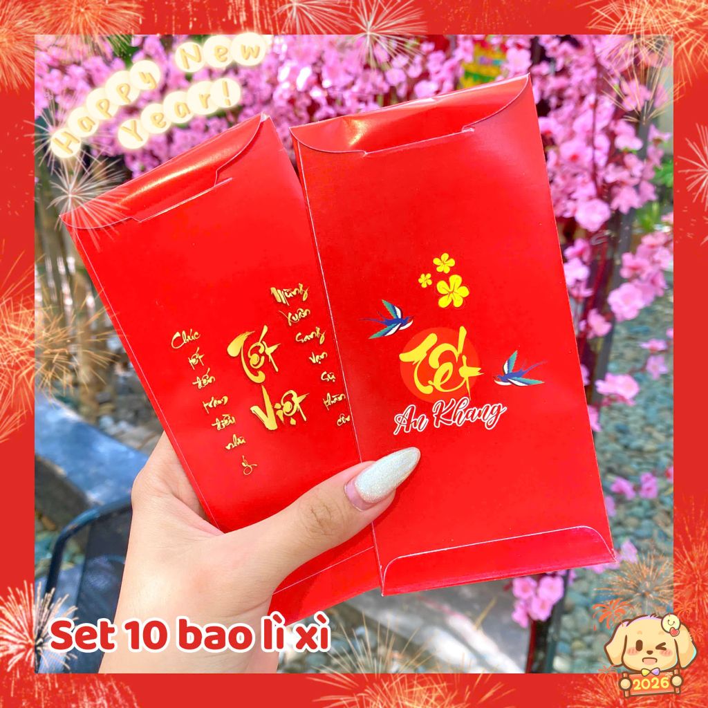 ** Set 10 bao lì xì mẫu mới hình bé gái