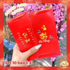 ** Set 10 bao lì xì mẫu mới hình bé gái