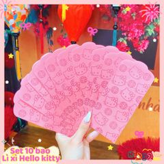 ** Set 10 bao lì xì Kitty hồng