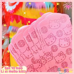 ** Set 10 bao lì xì Kitty hồng
