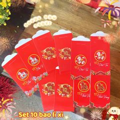** Set 10 bao lì xì hình Ngựa