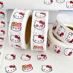 ** Cuộn sticker Kitty nơ đỏ