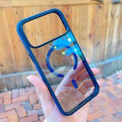 Ốp IP 17 Pro Max Likgus lưng trong đen Magsafe viền màu chống trơn