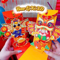 ** Bao lì xì xòe popup 3D cao cấp