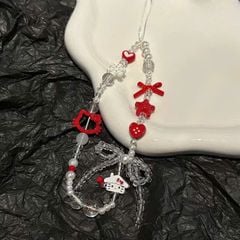 ** Dây đeo điện thoại ngôi nhà Kitty bông tuyết