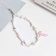 ** Dây đeo điện thoại cún yếm hồng