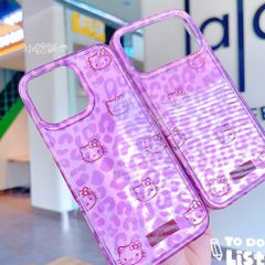 Ốp IP 16 Pro Max Kitty da beo hồng