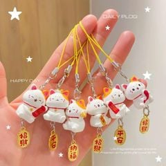 ** Dây đeo mèo thần tài kèm thẻ bài vàng