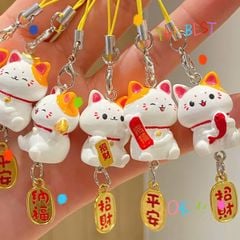 ** Dây đeo mèo thần tài kèm thẻ bài vàng