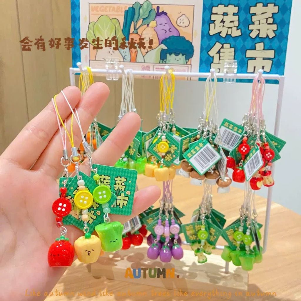 ** Dây đeo điện thoại rau củ quả