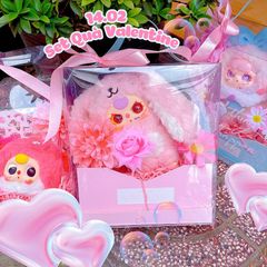 ** Set quà Valentine Babythree mix hoa hồng/xanh