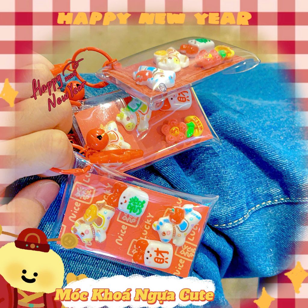 ** Móc khóa túi nhựa Kitty/ngựa cute